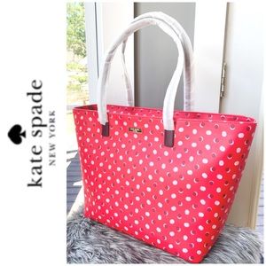 BRAND NEW Kate Spade zip tote red maroon